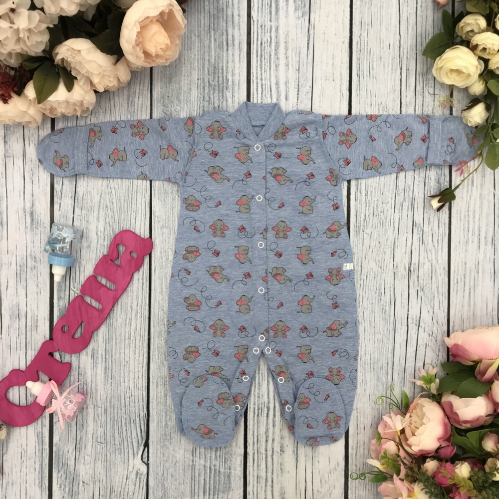 271-Г. Комбинезон, хлопок 100 % кулирка 56,62,68,74,80, голубой