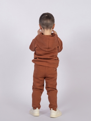 296-ТР. Свитшот с капюшоном  + Штаны, хлопок 65%, 35% ПЭ, 3-х нитка (начес) терракот 122,128,134,140